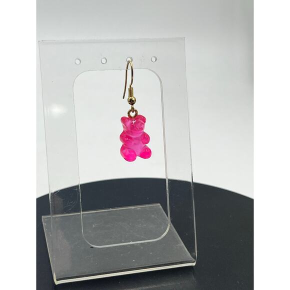 Crystal Haze Designer Nostalgia Pink  Resin Bear Earring Repaired Dangle *Single - Picture 4 of 5